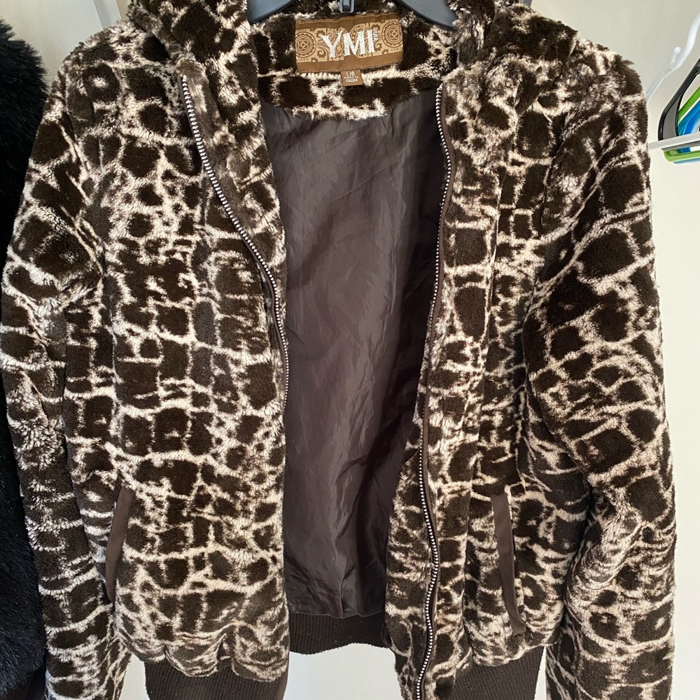 Faux Fur Zip Up Jacket